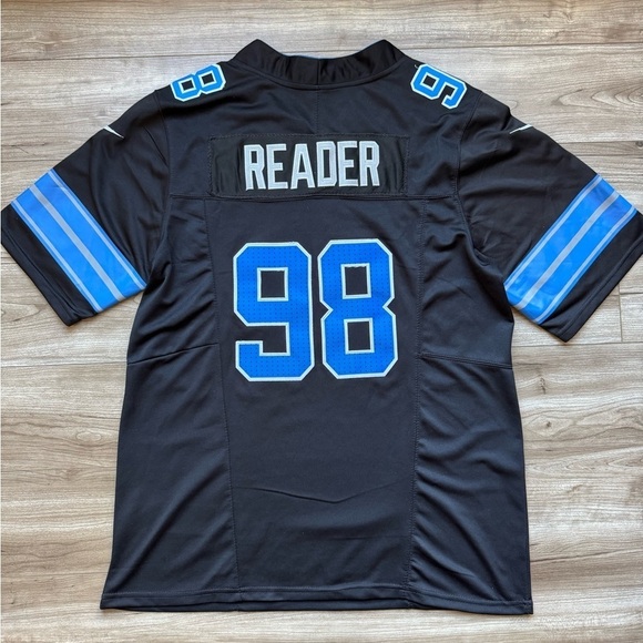 Other - #98 DJ READER Detroit Lions Sz Large Mens Alt Black Stitched 2025 Jersey